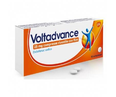 Voltadvance Antinfiammatorio 25mg Diclofenac Dolori Articolari Dolore Cervicale Mal di Schiena 10Cpr