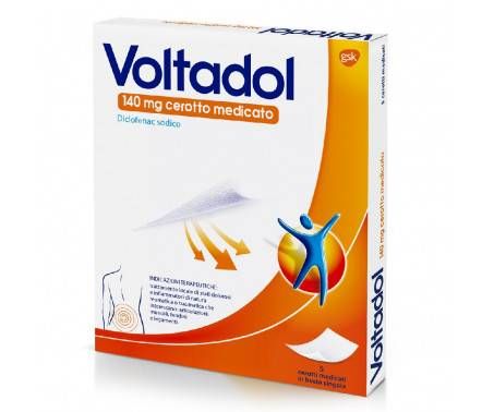 Voltadol Antinfiammatorio 140 mg Diclofenac Dolori Muscolari e Articolari Mal di Schiena 5 Cerotti 