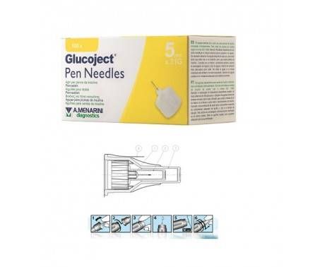 Glucoject Pen Needles 31G 5mm Aghi per Penne da Insulina 100 Pezzi