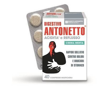 Digestivo Antonetto Menta Integratore Anti-reflusso 45 Compresse