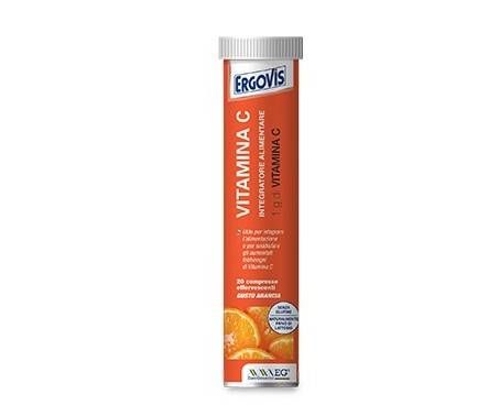 Ergovis Vitamina C Integratore 1000 mg di Vitamina C 20 Compresse Effervescenti