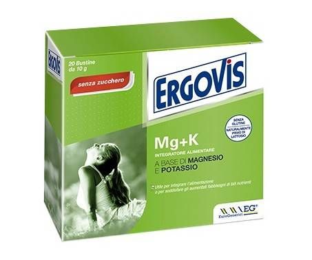 Ergovis Mg+K Senza Zuccheri Integratore di Magnesio e Potassio 20 Bustine 