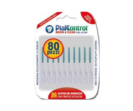 PlakKontrol Brush & Clean Scovolino Interdentale Monouso Flessibile 80 Pezzi