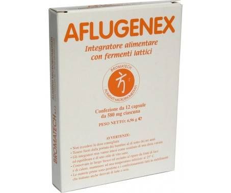 Aflugenex - Sistema Immunitario - Fermenti Lattici + vitamina C - 12 Capsule Nuovo Formato SCADENZA LUGLIO 2024