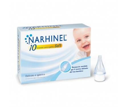 Narhinel 10 Ricambi per Aspiratore Nasale Neonati e Bambini con Filtro Assorbente Usa e Getta Soft 