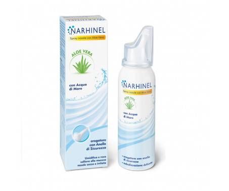 Narhinel Spray Nasale Isotonico Lavaggio Nasale Naso Chiuso con Acqua di Mare e Aloe Vera 100 ml