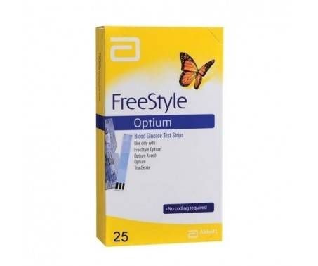 FreeStyle Optium Strisce Reattive Controllo Glicemia 25 Pezzi