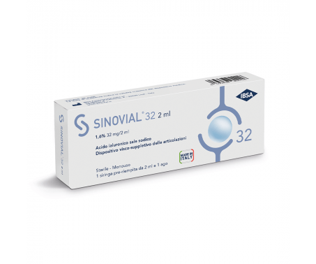 Sinovial Forte - 1,6% di Acido Ialuronico - 1 siringa preriempita da 32 MG/ 2 ml