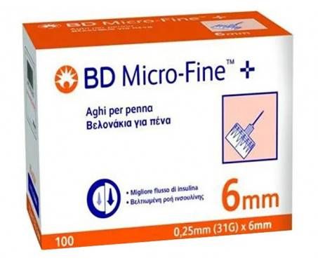 BD Microfine Ago 6mm 31G 100 Pezzi