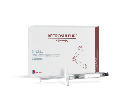 Artrosulfur MSM + HA - 3 siringhe preriempite a base di Acido Ialuronico - 32 mg - 2 ml