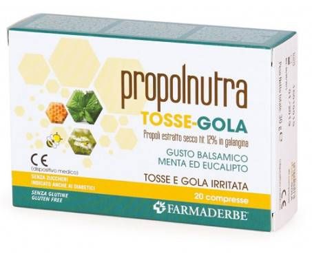 Farmaderbe Propolnutra Tosse e Gola 20 compresse masticabili