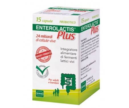 Enterolactis Plus - Integratore di Fermenti Lattici Vivi - 15 Capsule