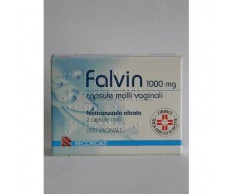 Falvin 1000 mg Fenticonazolo Antimicrobico 2 Capsule Molli Vaginali