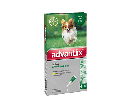 Advantix Spot-On Cani 4 Pipette Monodose Fino a 4 Kg 