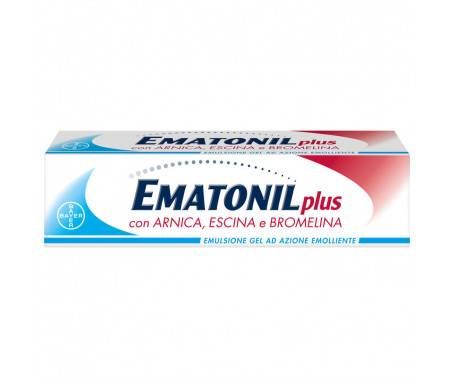 Ematonil Plus, Emulsione Gel, Crema per Ematomi, Lividi e Contusioni con Arnica, Escina, Bromelina e Mentolo, dai 3 anni di età, Tubo da 50 ml