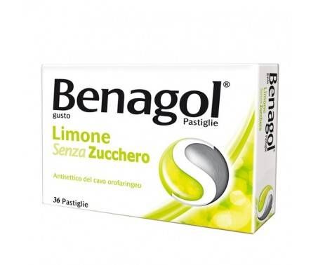 Benagol - Senza Zucchero - Gusto Limone - Antisettico del Cavo Orale - 36 Pastiglie
