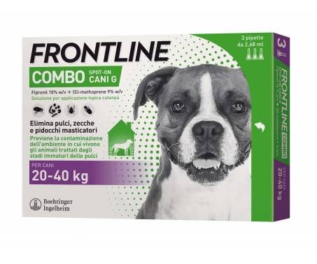 Frontline Combo Soluzione Spot-On Cani Taglia Grande 20-40 kg 3 Pipette Monodose
