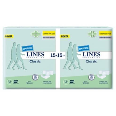 Lines Specialist Classic Pannoloni a Mutandina Misura Grande 30 Pezzi